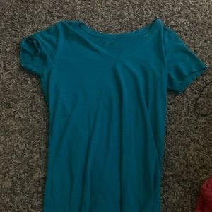 Blue v-neck t-shirt